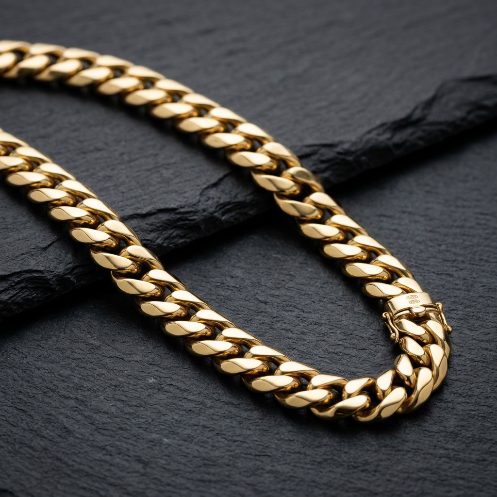 Solid Yellow Gold Cuban Link Chain