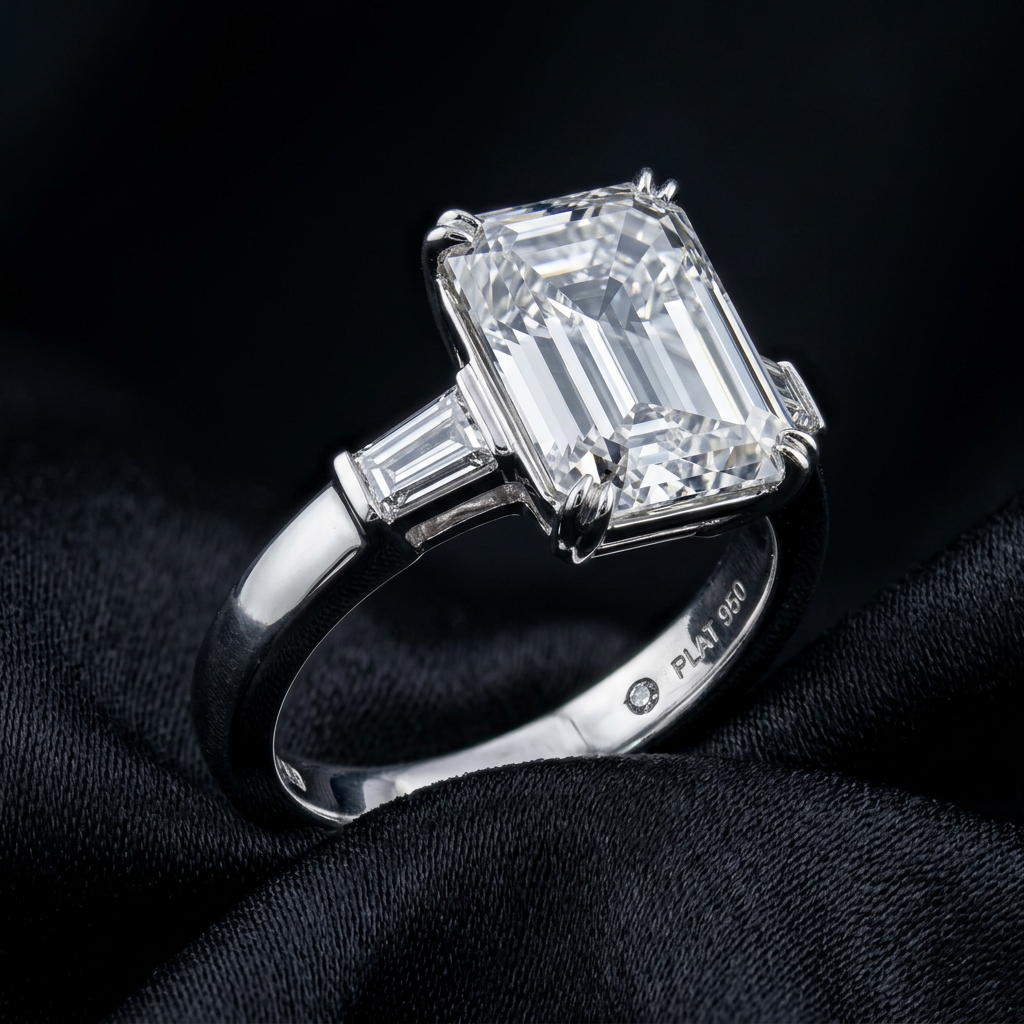 Emerald-Cut Diamond Engagement Ring